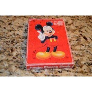 Walt Disney Mickey Mouse Jumbo Deck of Playing Cards With Box Poker Rummy 21